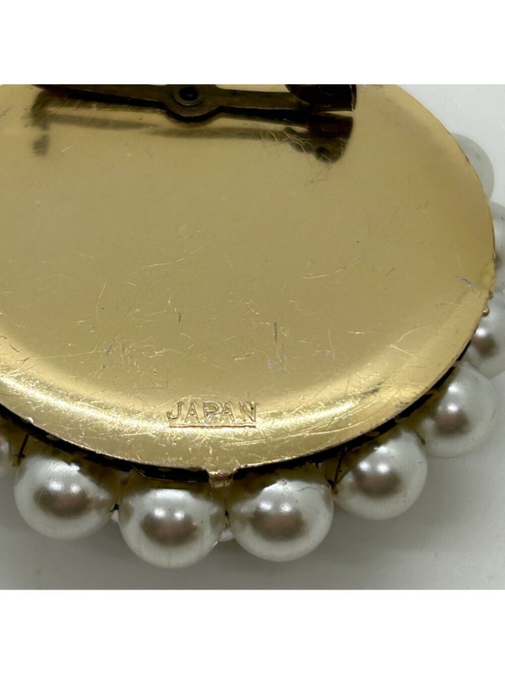 Vintage Faux Pearl Brooch Aurora Borealis Crystals Wreath Cluster 1950s Japan - Picture 6 of 13